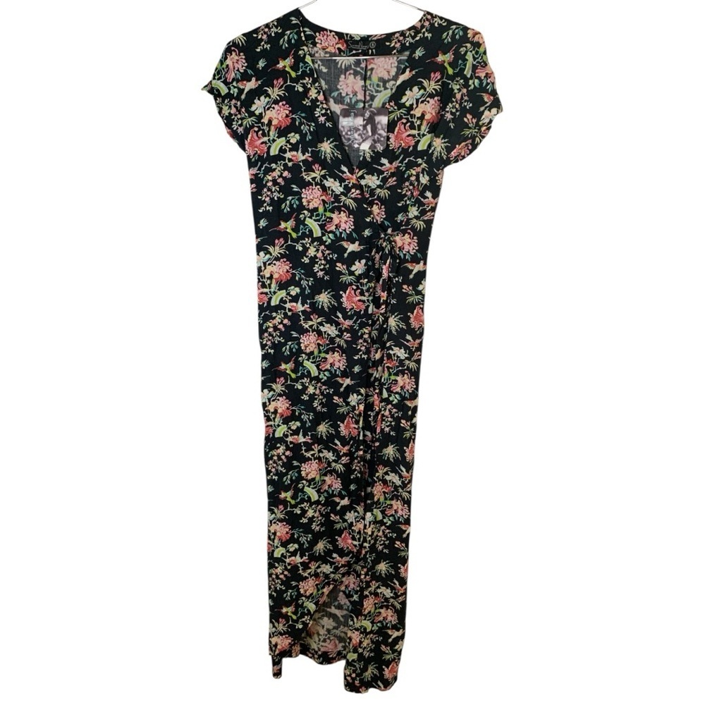Suen Noaj Floral Maxi Short Sleeve Wrap Dress​